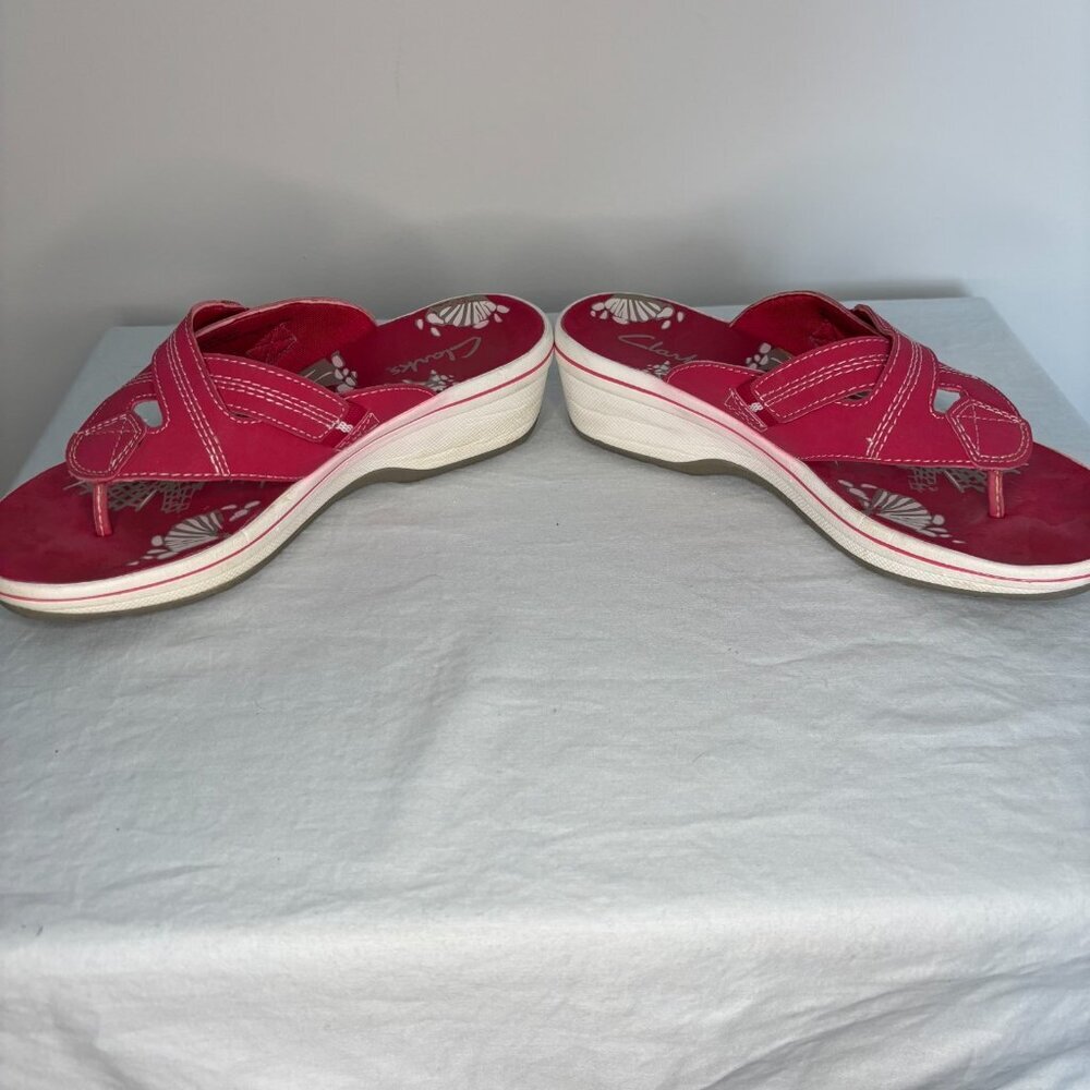 CLARKS Slip On Sandal Womens 6 Pink Coral Shell Beach Summer Pool - Picture 5 of 5